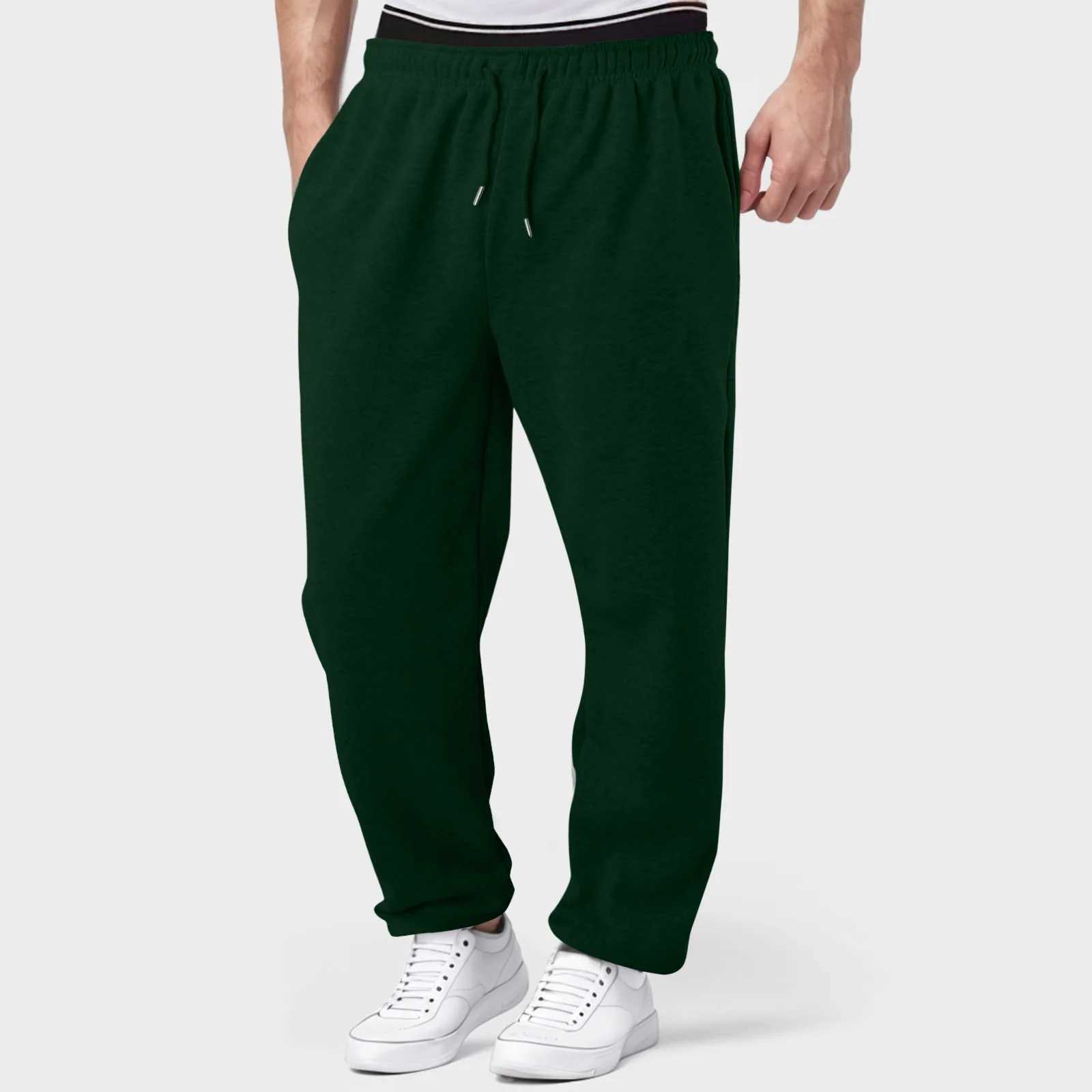 Baggy Sweatpants For Men 2024 Elastic Waist Drawstring Grey Pants Sport Casual Trousers With Pockets Gym Fitness Joggy Plus Size X2503191