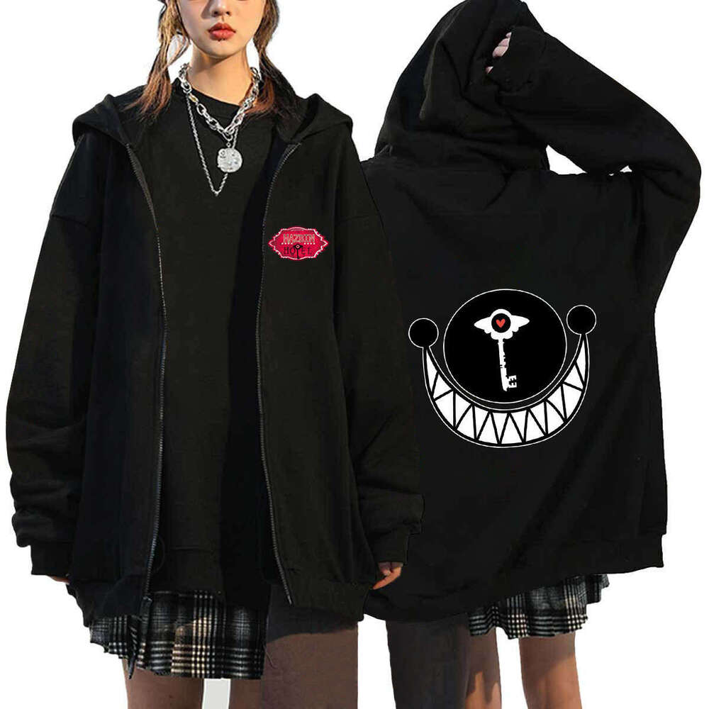 Hazbin Hotel Hell Inn Zipper Men's and Women's Casual Sports Hoodie Top Cardigan Coat