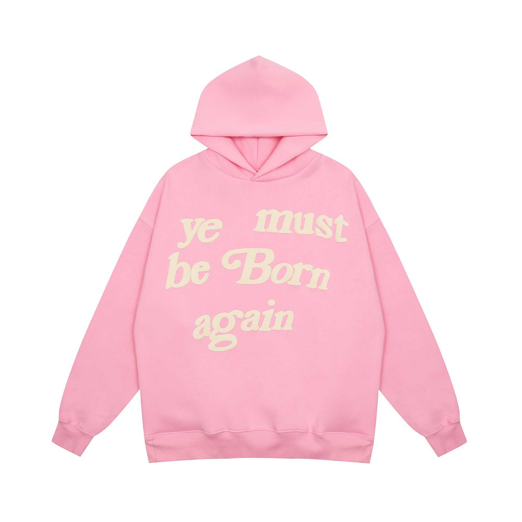 2023 Puff Print Hoody Mens 1 1 Ye Must Be Born Again Hoodie Oversize Fit Pulleys CPFM Sweatshirts X2412161