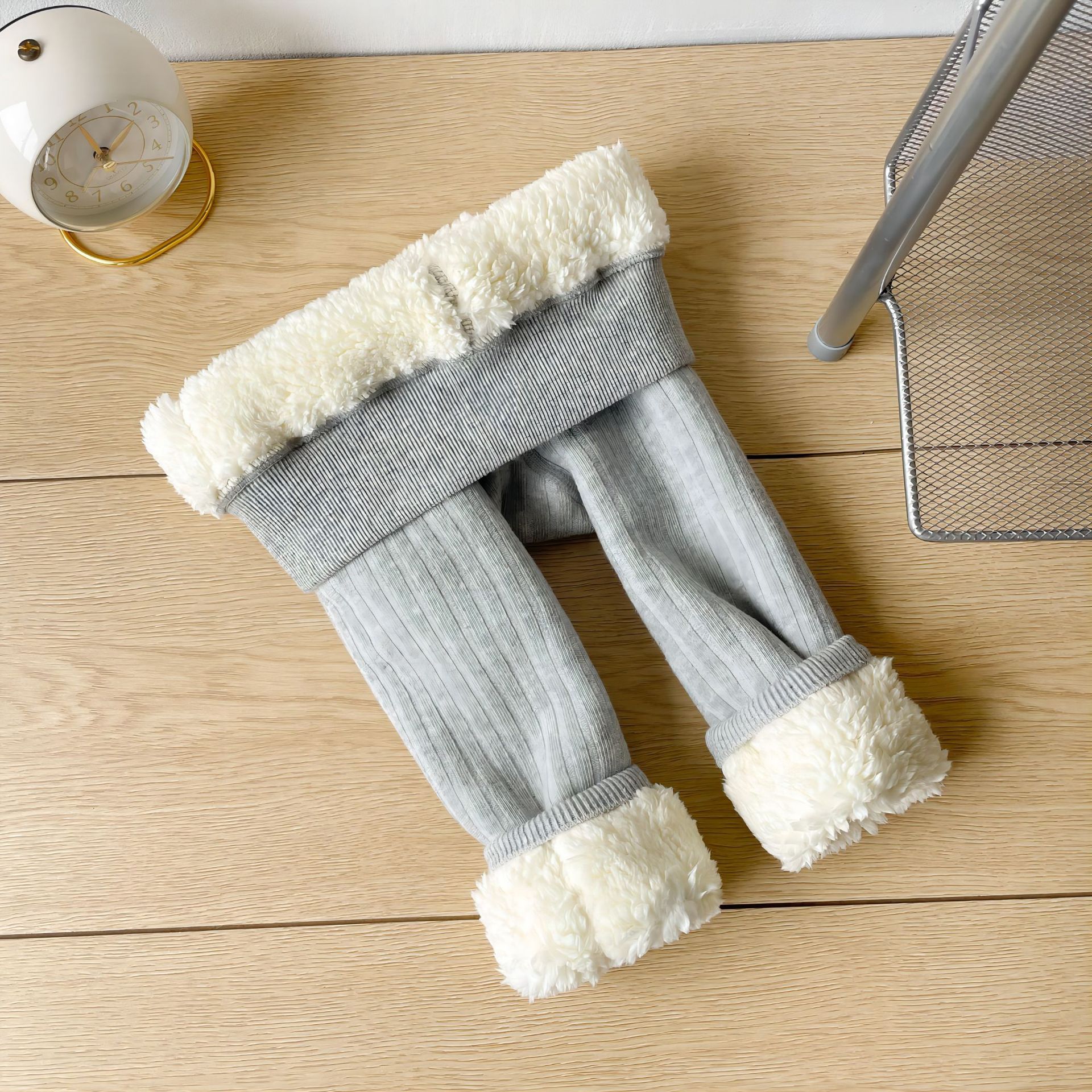 Trousers Autumn And Winter Vertical Stripes With Thick Cloud Fleece Leggings For Girls To Keep Warm Childrens Pantyhose Outerwear Cro Otztb