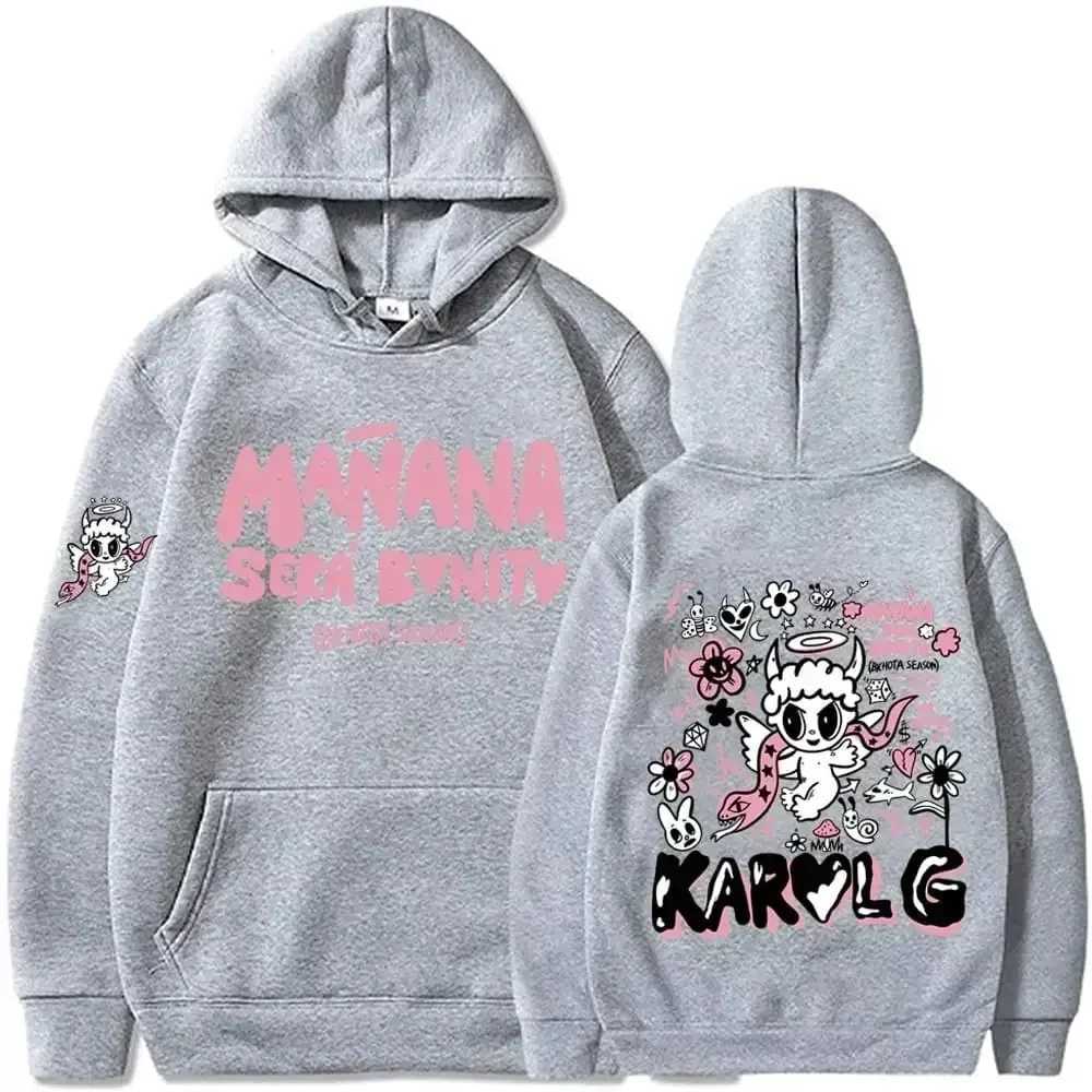 Karol G Bichota Hoodie Mens and Womens Hip Hop Strtwear Cotton Pullover Sea Family Long Slve Sweatshirt Y2K Flce Top X241216