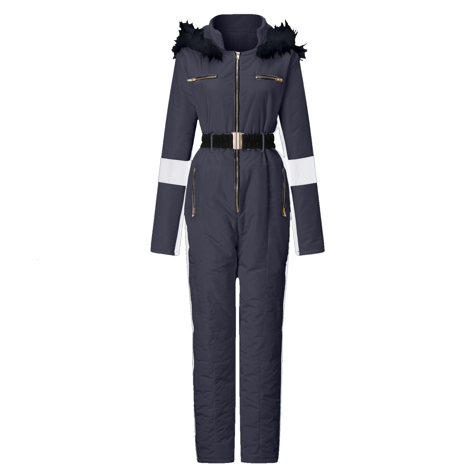 2025 Winter Suit For Women Waterproof Warm Snow Overalls Outdoor Sports Snowboard Clothes One Piece Ski Jumpsuit With Fur Collar
