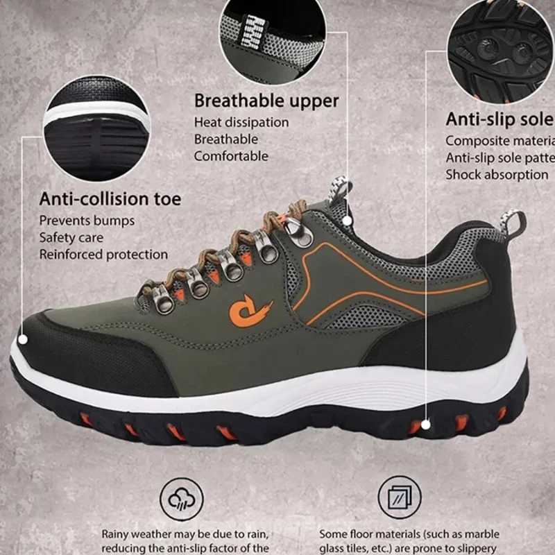 2024 New Men Hiking Shoes High Quality Anti Slip Men Sneakers Outdoor Climbing Walking Shoes Breathable Light Running Shoes MaleC241217