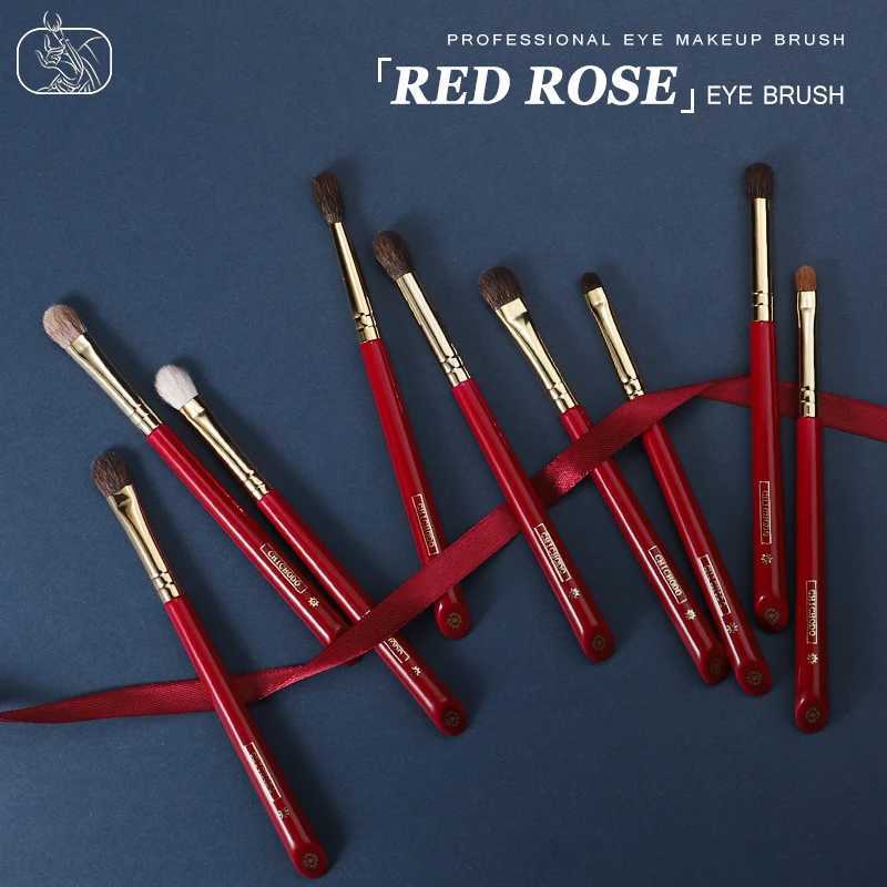 CHICHODO Makeup Brush-Luxurious Red Rose series-Selected Natural Animal Hair EyeBrushes Set-Professional Eye Make Up Brush Tools W241216