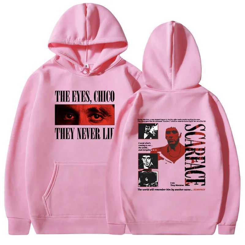 Classic Gangsters Movie Scarface Hoodies Tony Montana Al Pacino Hooded Sweatshirts Men Women Vintage Gothic Oversized Pullovers X2412161