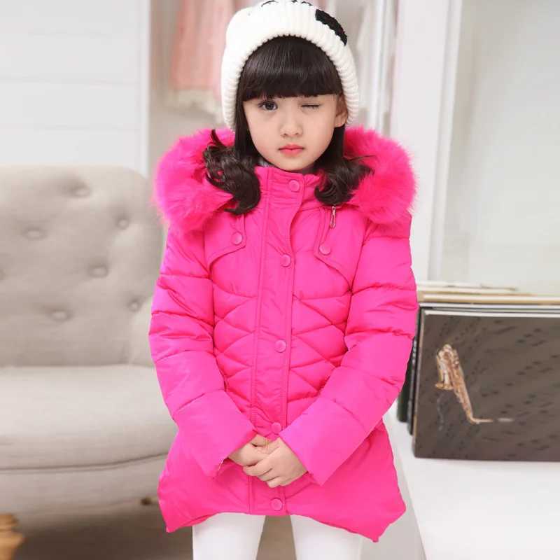 2024 New Winter Jackets For Girls Coat Fashion Long Sle Hooded Outerwear Thicken Warm Childrens Clothing 3 4 5 6 8 10 12 YearXJ241214