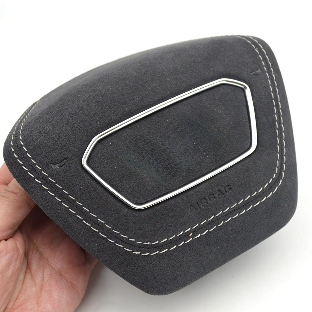 For Audi A6 C8 red white black Alcantara Steering wheel decorative cover matte