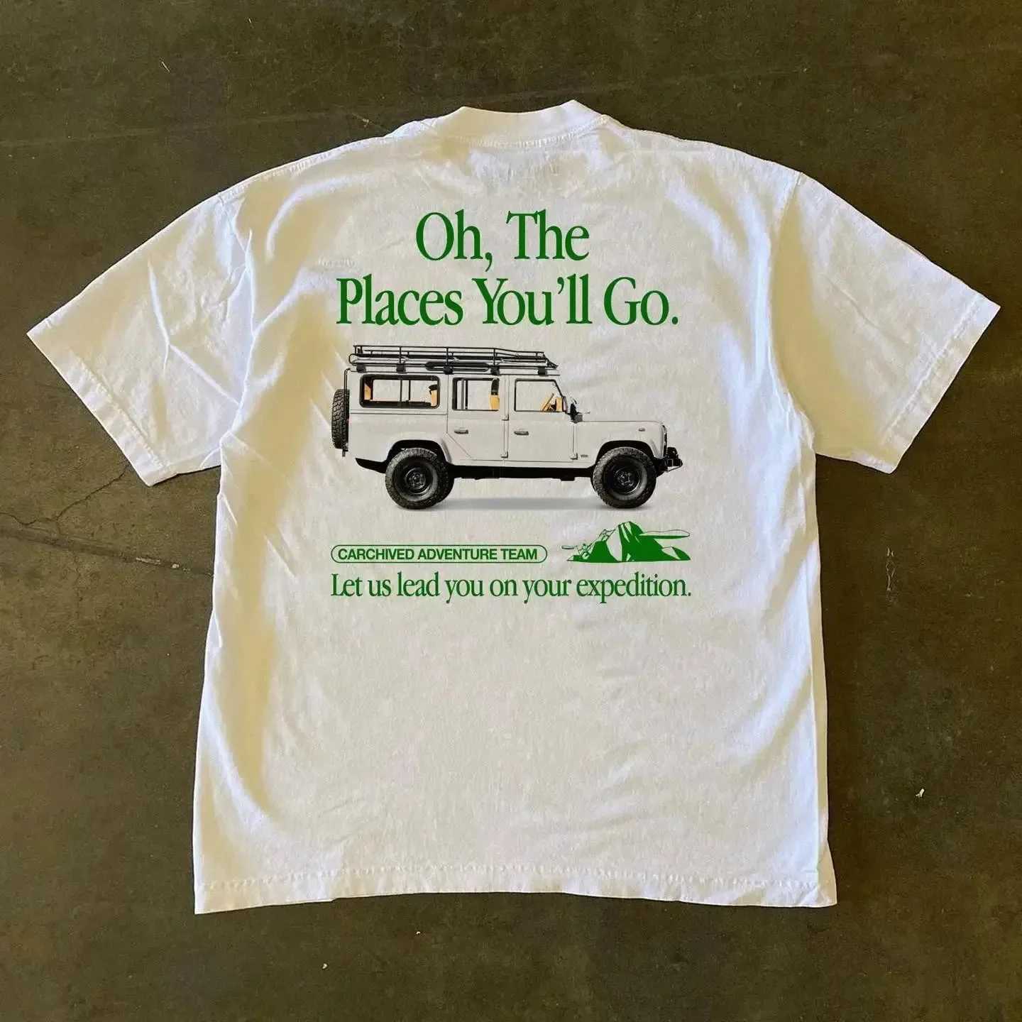 Streetwear T-shirt for Men and Women Harajuku Vintage Fashion Oversized Tee Hip Hop car Letter Y2K Loose Slim Cotton Tops unisex W250117
