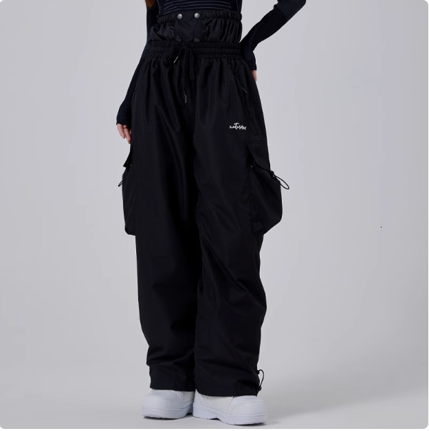 2025 Men Women Baggy Waterproof 15000 Windproof Loose Snowboarding Snowpants Outdoor Hip-Hop Ski Cargo Pants