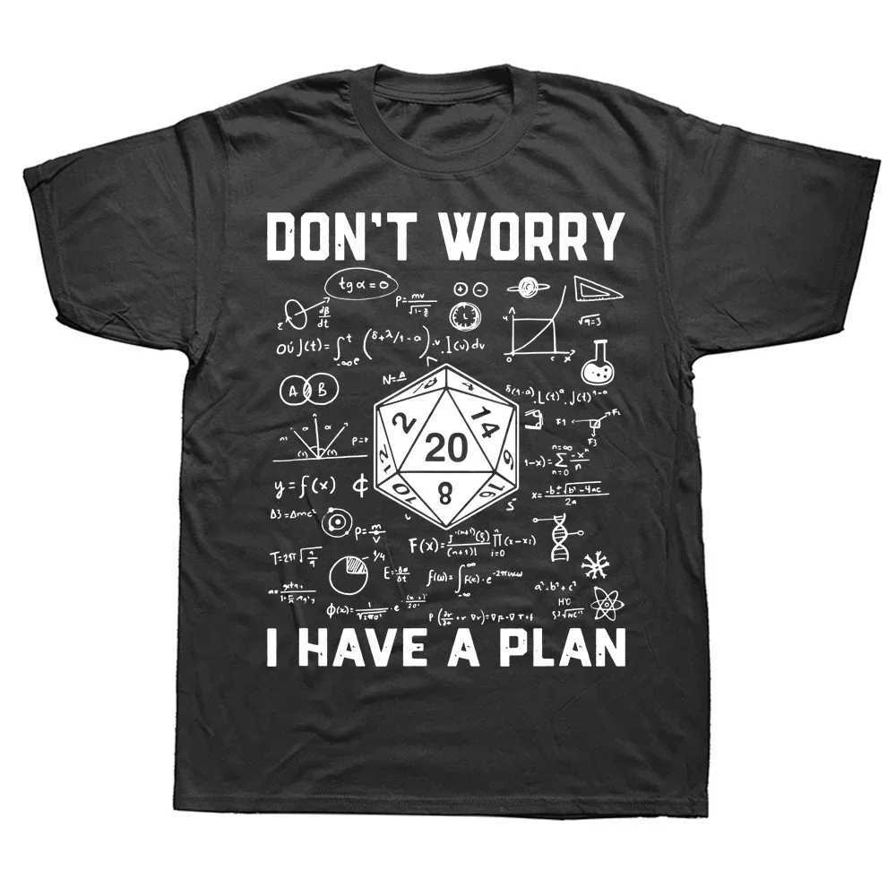 Novelty Dungeon Dragon T Shirts Graphic Streetwear Short Sleeve I Have A Plan D20 Dice Role Playing Game DnD T-shirt Men W241216