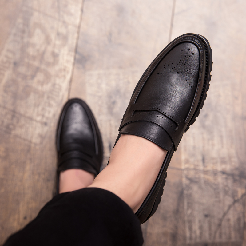 2022 Brand Penny Loafers Men Casual Slip On Leather Dress Shoes Big Size 38-46 Brogue Carving Loafer Driving Party