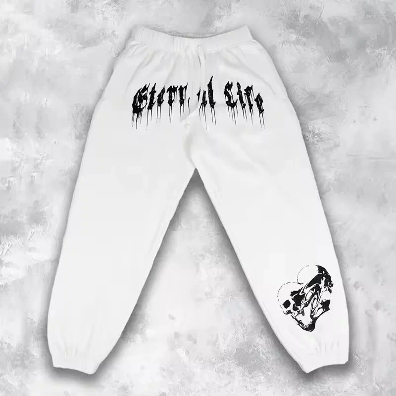 Mens Pants Graphic Print Men Drawstring Sweatpants Hiphop Women Winter Fashion Streetwear Clothing