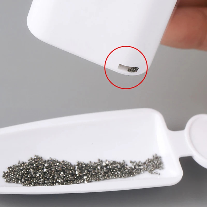 Nail art glitter powder doublelayer manual tool gemstone decoration recycling box portable storage container 241213