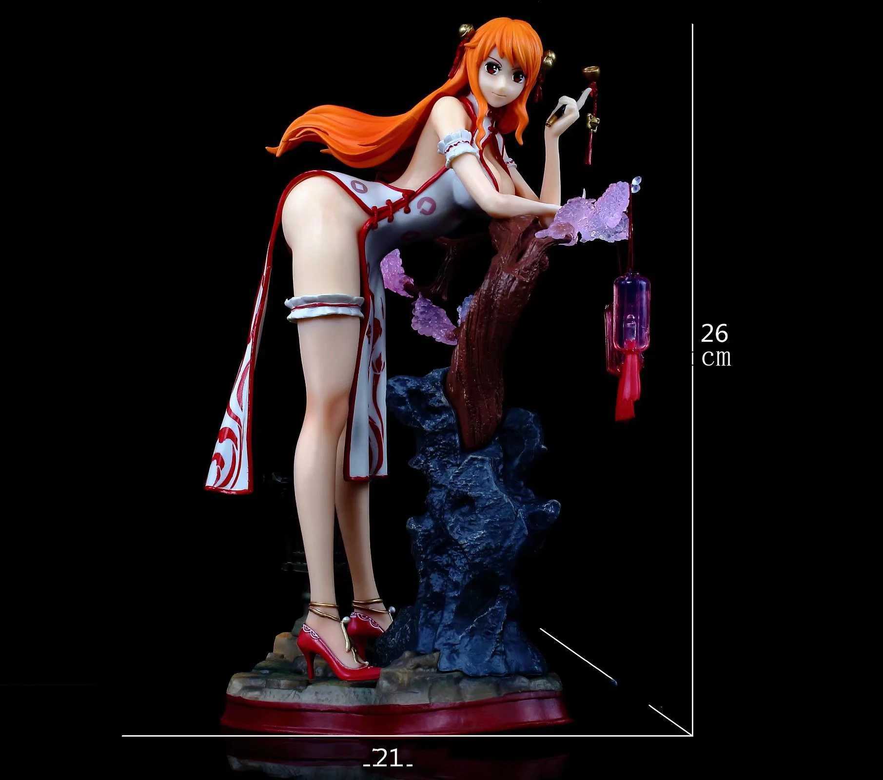Action Toy Figures 29CM GK Cheongsam Girl Japanese Anime One Piece PVC Action Figure Toys Game Statue Adult Girl Collectible Modle Doll GiftY241216T398