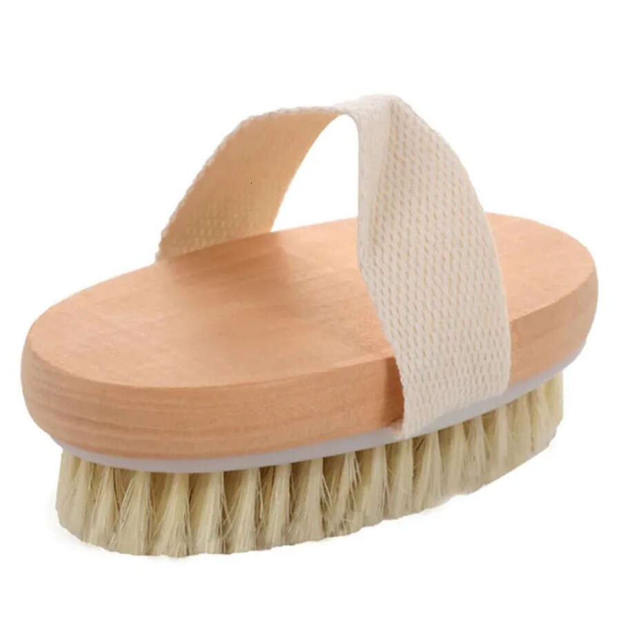 100Pcs Dry Skin Body Face Soft Natural Bristle Brush Wooden Bath Shower Brushes SPA Without Handle Cleansing