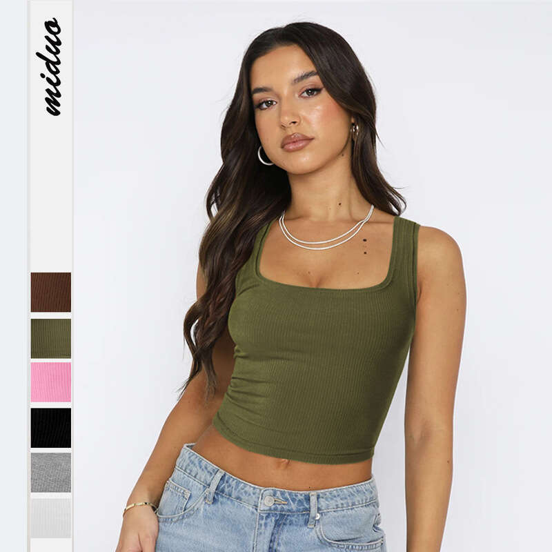 European And American Women's Base Shirt, Vest, Cross-Border Suspender, Solid Color Slim Fit Top, Fashionable Quality Classic