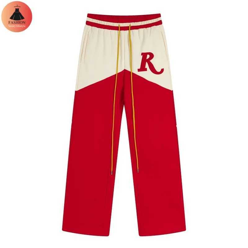 24SS Latest Embroidery Print Letters Luxury Sweatpants High Quality Colorblocking Cotton Mens Womens Casual Pants With Tags X241216