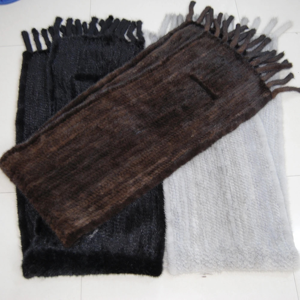 selling long winter warm real mink scarf shawl fashionable womens knitted 241210