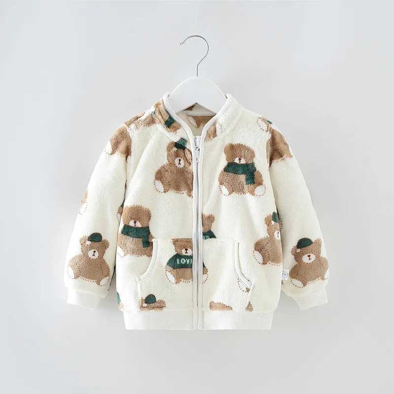 2024 New Spring Autumn Childrens Girls Coat Flannel Fleece Printed Warm Baby Girls Coat Western Sle Toddler Girls OuterwearsXJ241214