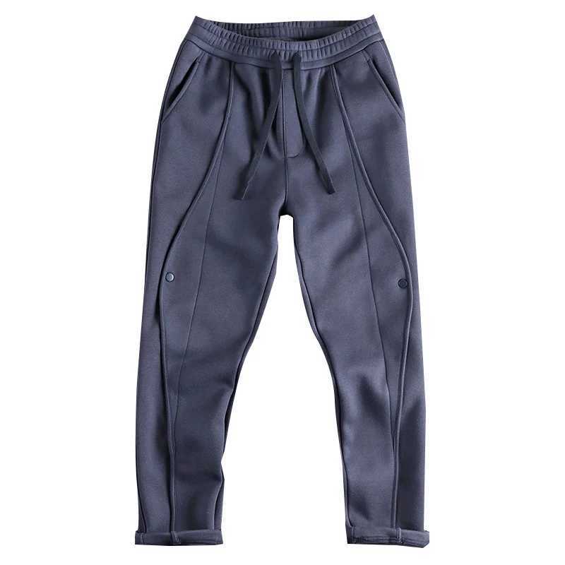 2024 Autumn and Winter New American Retro Thick Velvet Sweatpants Mens High Street Washed Drawstring Casual Loose Sports Pants X241216