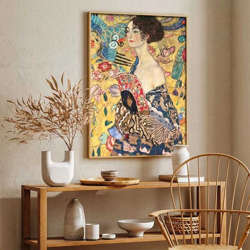 Gustav Klimt Freyas Tears Kiss Photo Poster Art Scandinavian HD Picture Canvas Painting and Printmaking Used for Living Room Home Decoration M241216
