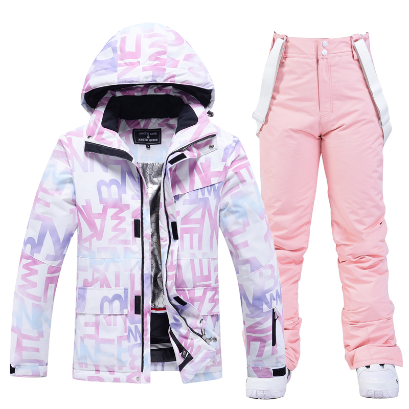 Waterproof Snow Suit Sets Women, Snowboarding Clothing, Ski Costumes, Winter Wear, Jacket Strap Pant For Girl, Colors,