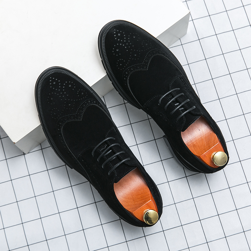 Men Dress Leather Fashion Office Derby Classic Casual Business Wedding Designer Male Suede Formal Shoes