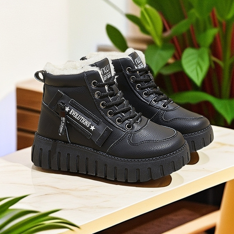 Fashionable velvet Martin boots for women 2024 winter new casual thick sole height increasing student warm motorcycle boots WS820