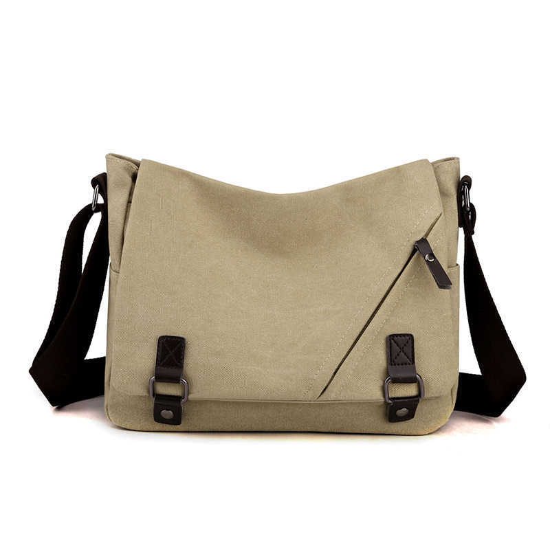 Light men's bag men's canvas large capacity messenger bag multifunctional fashion trend leisure shoulder bag 241215