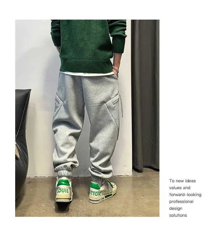 Mens new sports pants mens street fashion brand cool and fashionable drawstring sports pants X241216