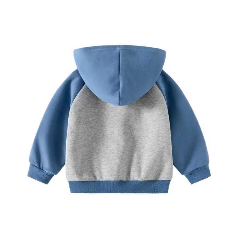2024 Autumn Infant Baby Boys Zipper Coat Cotton Long Sleeve Spliced Children Boy Outerwear Loose Dinosaur Kid Boy JacketXJ241214
