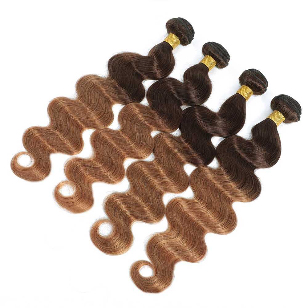 Colored Body Wave Bundles With Clo Brazilian Human Hair Weave Bundles With HD Lace Clo Frontal Virgin Remy Raw HairXJ250120