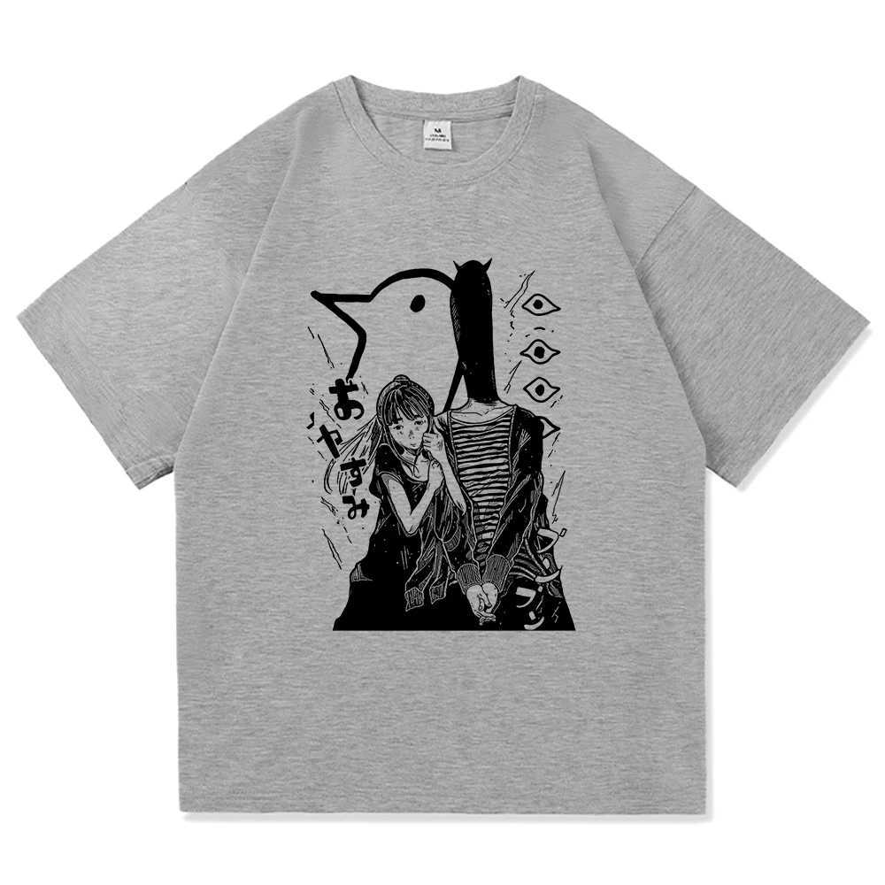 Goodnight Punpun T Shirt Fashion Men Retro Oyasumi Punpun Aiko Tanaka T-Shirt Unisex Anime Manga Vintage Sand Cotton Tees Shirts W241216
