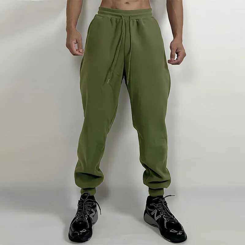 Mens pants Fitness corset pants mens loose drawstring basketball running training sweatpants plus fleece sports long pants X241216