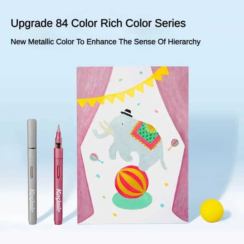 Markers KASIMIR 84/24 Direct-liquid Acrylic Marker Soft Brush Paint Pen Pull out appearance Graffiti Manga School Stationery Supplies H241215