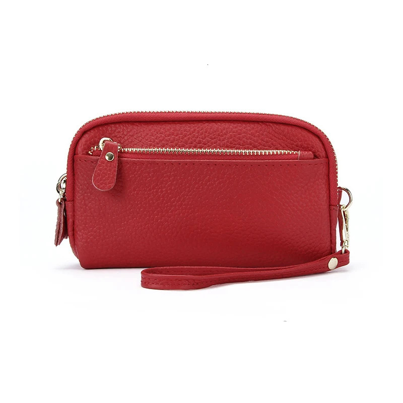 RanHuang 2024 fashionable womens leather clutch bag zipper bag with phone pocket multifunctional clutch bag 241212