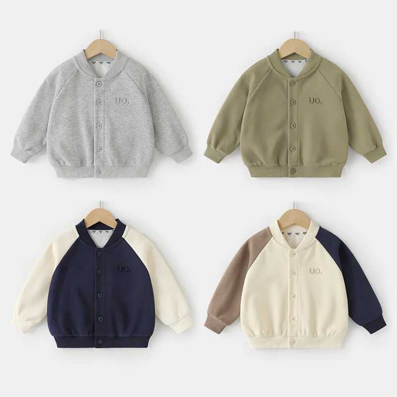 Autumn Kids Baseball Jackets Spring Boys Girls Cotton Cardigan Coats Children Clothes Baby Sport Casual Outerwear 2-8 YearsXJ241214