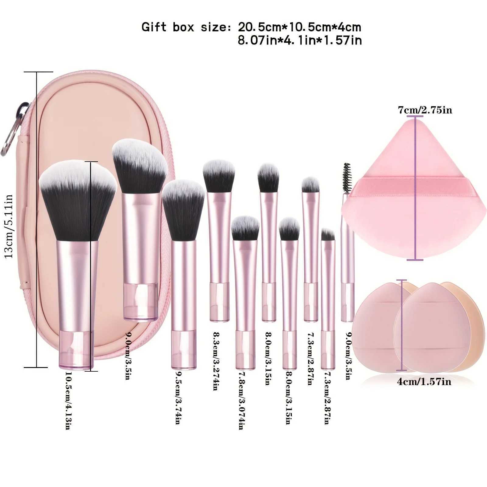 10 color Mini makeup brush Travel portable Makeup Tool Makeup Puff - Palm Brush Professional Makeup tool set Christmas gift W241216