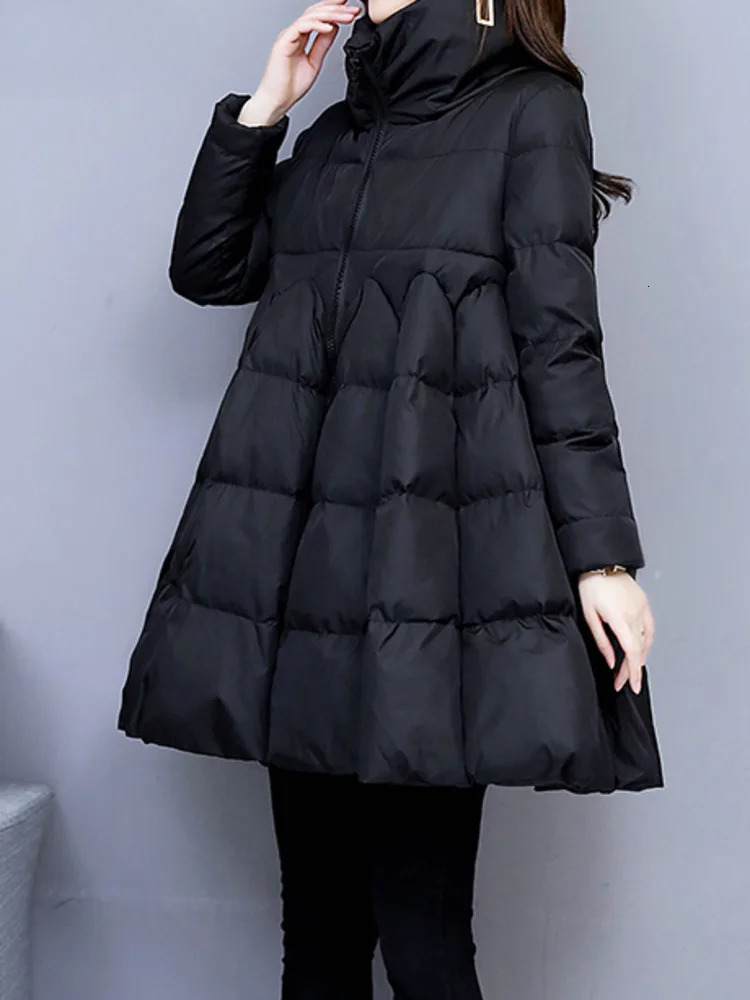 Elegant Cotton Coat Korean Style Stand Collar Zipper Design A-E Bottom Womne's Coats Winter New Clothing 25Z1038
