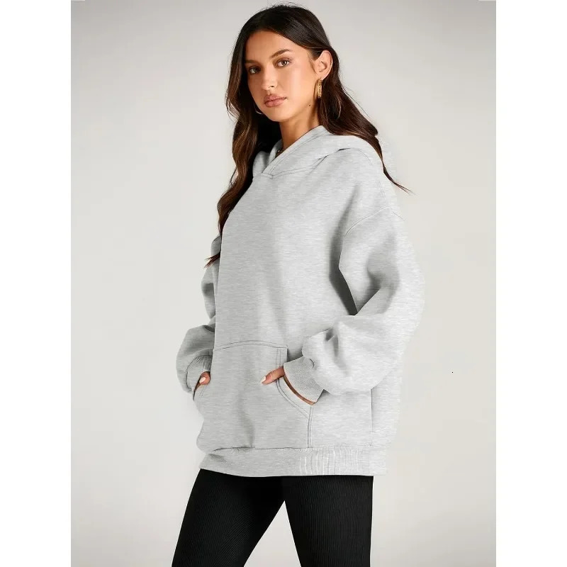 Trendy Queen Womens Oversized Hoodies Fleece Sweatshirts Long Sleeve Sweaters Pullover Fall Outfits with Pocket 241216