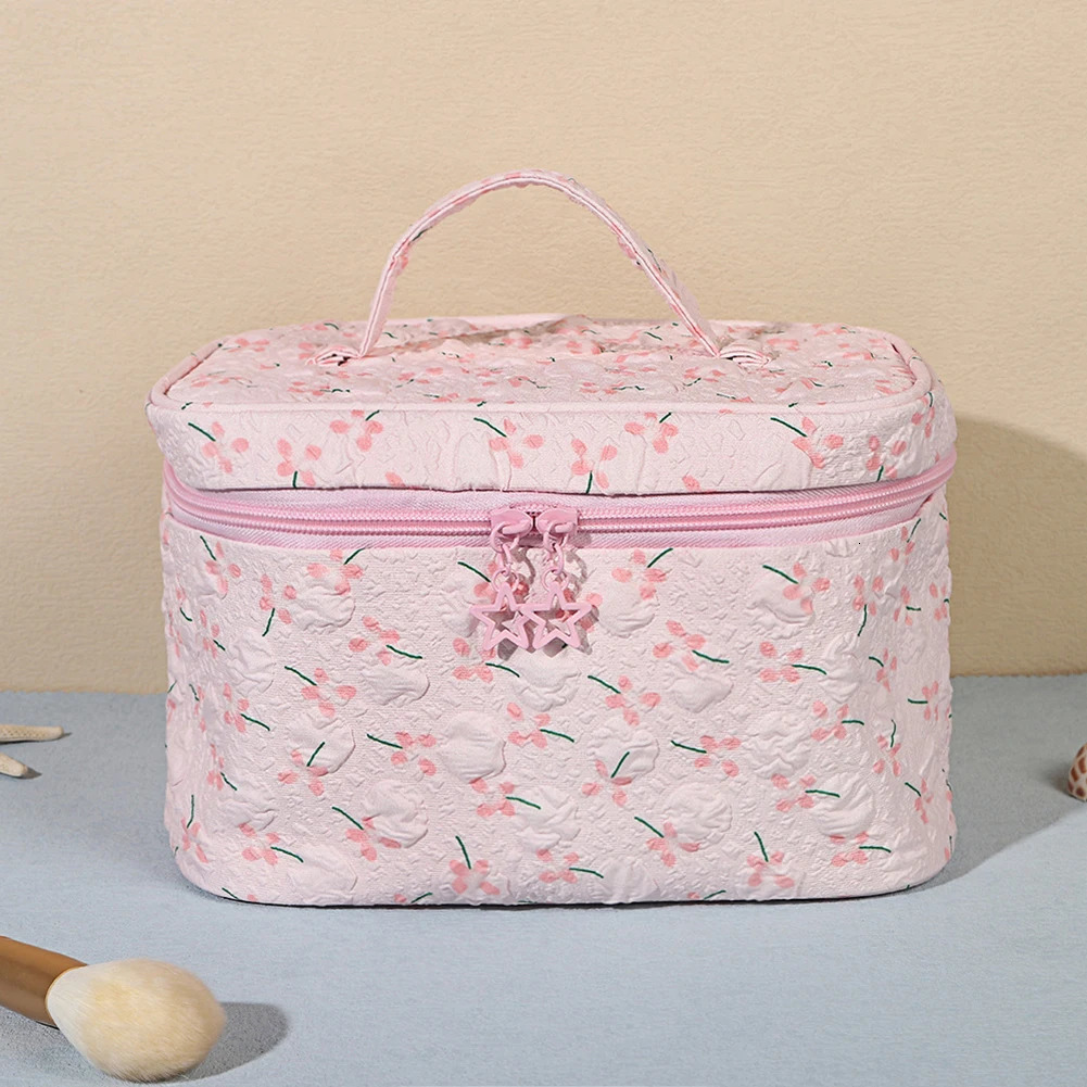 3pcs Flower Makeup Bag Travel Makeup Bag Large Capacity Organizer Soft Makeup Bag 241223