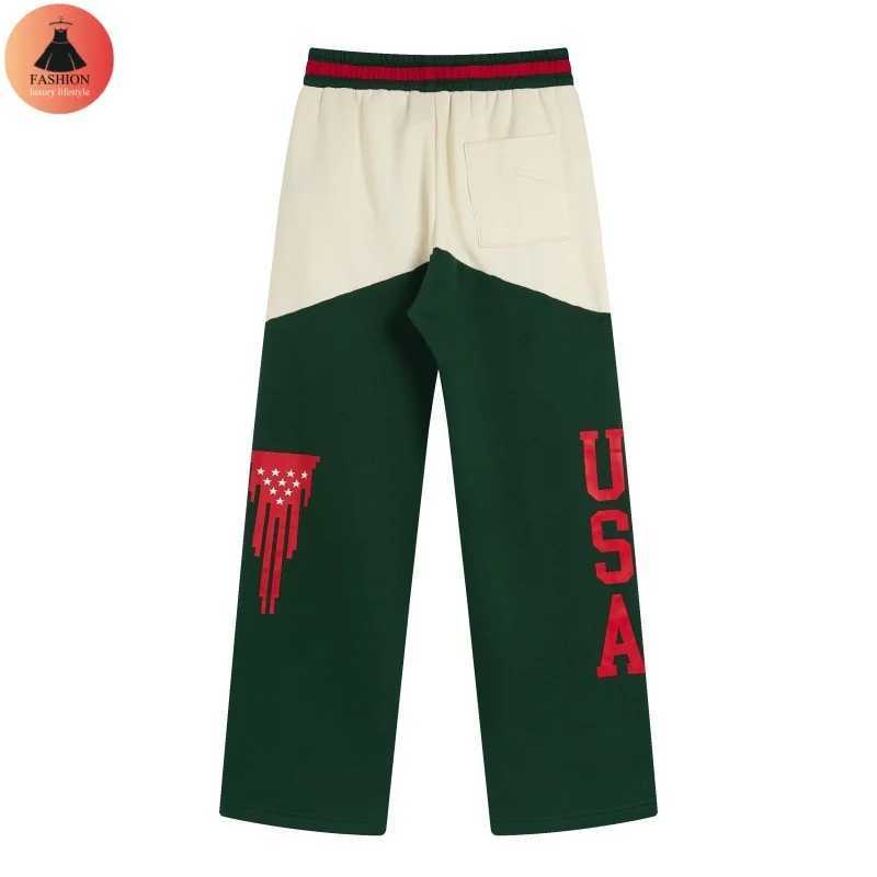 24SS Latest Embroidery Print Letters Luxury Sweatpants High Quality Colorblocking Cotton Mens Womens Casual Pants With Tags X241216