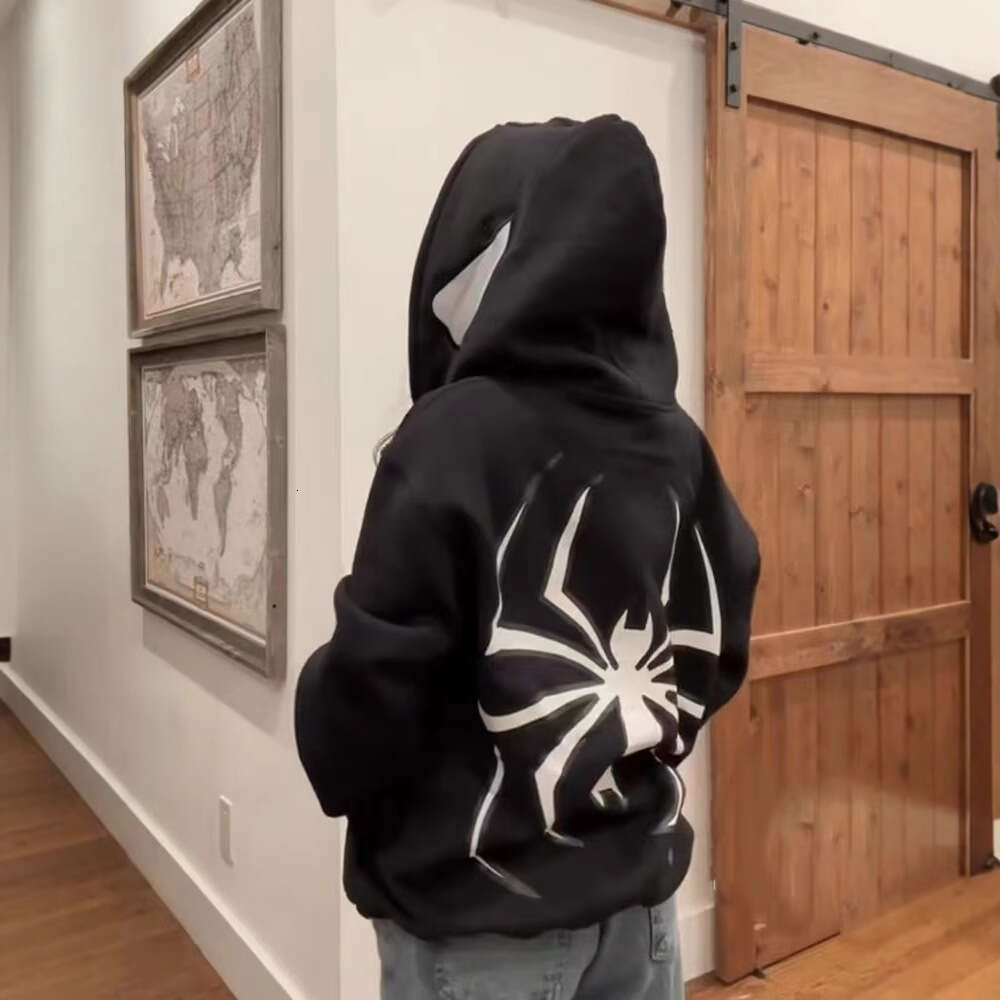 European Halloween Personalized Men's Women's Sweaters and Hoodies Y2K Couples Large Spider Man Zip Hoodie