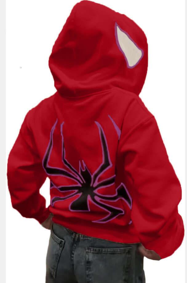European Halloween Personalized Men's Women's Sweaters and Hoodies Y2K Couples Large Spider Man Zip Hoodie