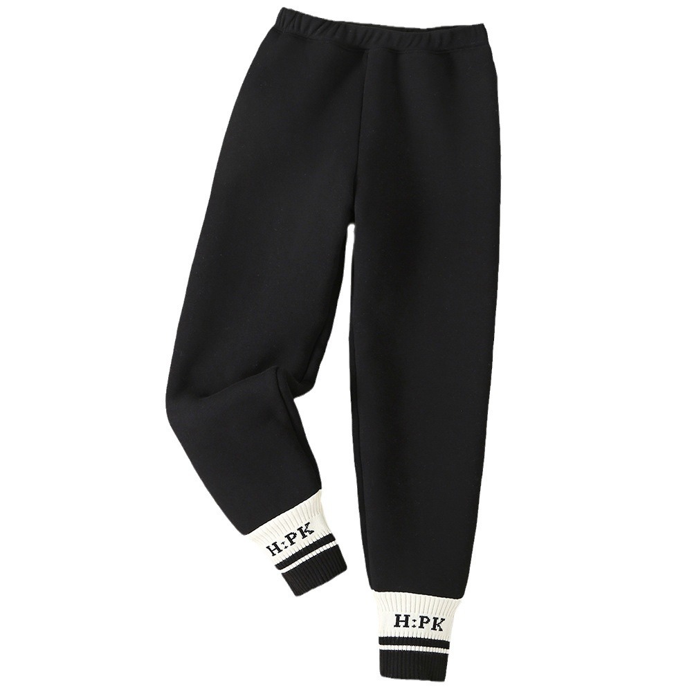 Trousers Girls Leggings With Thickened Fleece For Autumn And Winter Wear Stylish Childrens Pants Big Onepiece Warm Korean Version Dro Ote3A