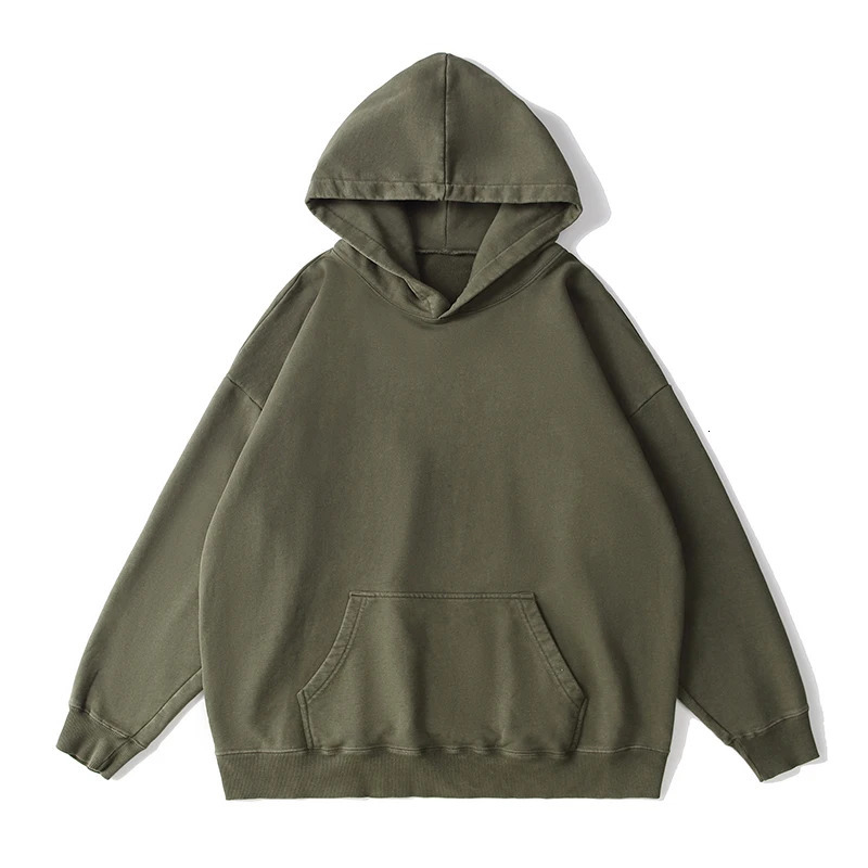 Ultra fine 100% cotton extreme mens and womens hooded sweatshirt with shoulder drop retro fashion cotton washed loose hooded sweatshirt 2024 241209