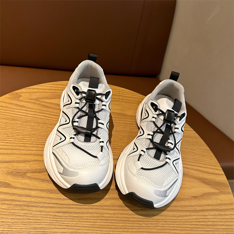 2024 new hot sale thick sole breathable daddy shoes female net surface leisure comfortable outdoor hiking shoes travel sports shoes