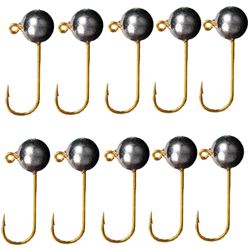 10pcslot Micro Jig Head Fishing Hook 1g5g Ice Mini Crank Fishhook Soft Lure Tackle y241203