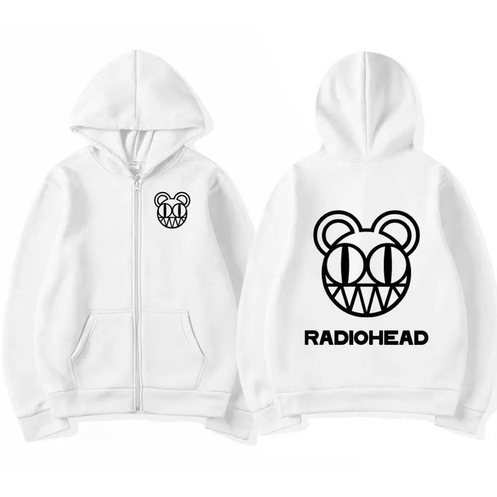 Rock band Radiohead Zipper Hoodie Mens Fashion Retro Zipper Sweatshirt Punk Hip Hop Super Dalian Hoodie Jacket Coat X241216