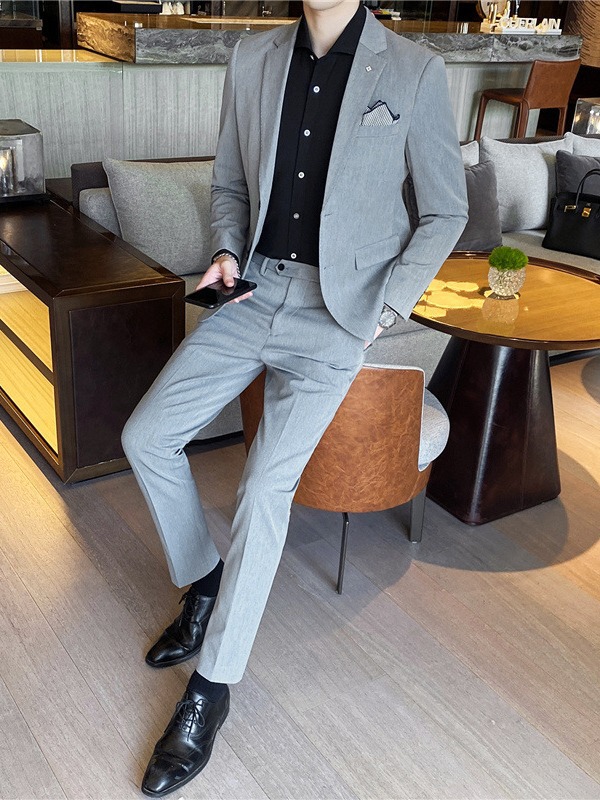 L1216Men's two-piece suit, business suit, formal suit, Korean style, slim fit